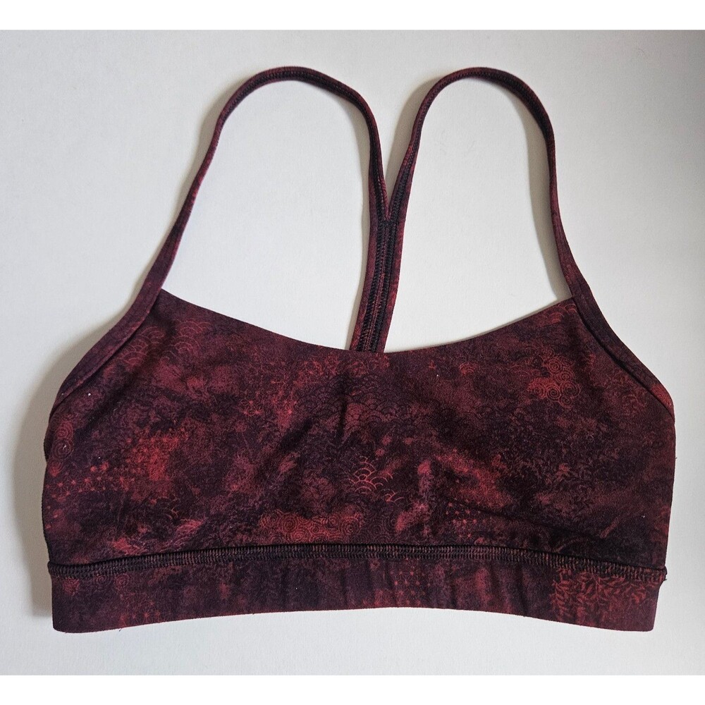 lululemon flow y nulu sports bra red size 6